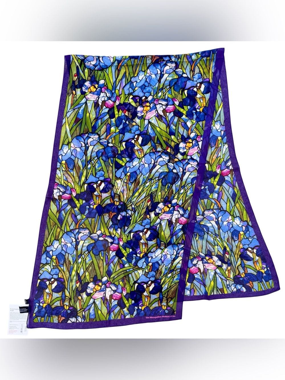Metropolitan Museum of Art Silk Louis Comfort Tiffany Lamp Iris Scarf NWT